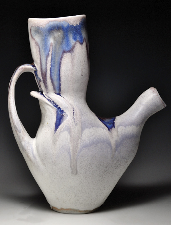 Ewer, 8 in. (20.3 cm) in height, Coleman Porcelain, fired in reduction to cone 10, 2023.