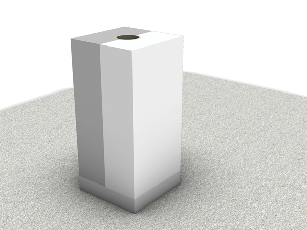 D Configuration with three separate mold parts.