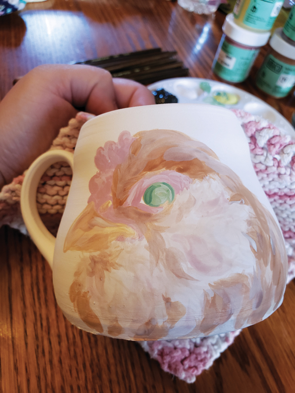 3 Build the layers of underglaze, decreasing water in each step for stronger colors.