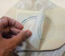 7 Remove the tracing paper to reveal the printed lines from the marker.