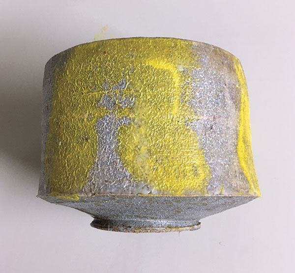 Soda-fired bowl with underglaze and matte clear glaze just out of the kiln.