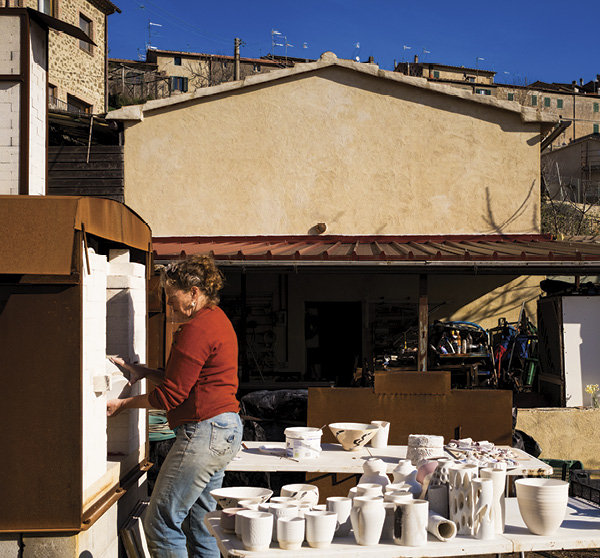 Chandra Rice during “The Six,” a residency in which six ceramic artists come for six weeks to work on individual goals in a collaborative setting and is a culmination of the retreats and workshops offered, 2025. Photo: Quin Cheung.