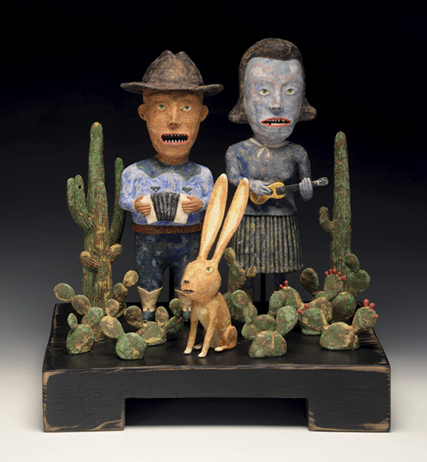 Wesley Anderegg's Jacks Band, 16 in. (40.6 cm) in width, ceramic, steel, wood, 2024.