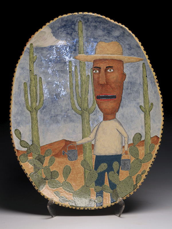 2 Wesley Anderegg's Waterer (plate), 24 in. (61 cm) in height, ceramic, 2024.